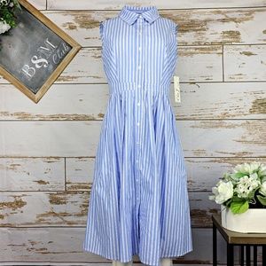 Eliza J Sleeveless Blue and White Dress